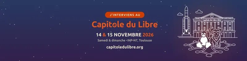 Aperçu : Bannière LinkedIn « J'interviens au Capitole du Libre »